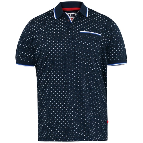 D555 Oakley AOP Jersey-Polo mit Jacquard-Kragen, Marineblau